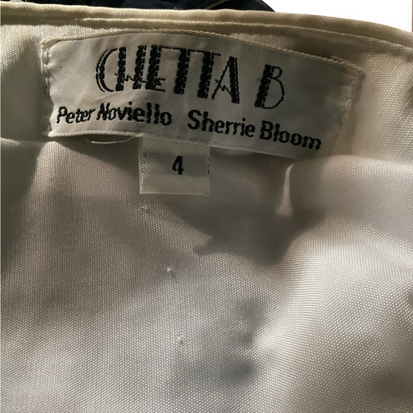 Vintage 90s Chetta B Jacket Top 4 Ivory Button Front Shoulder Pads Sparkly Glam - Picture 11 of 11